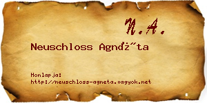 Neuschloss Agnéta névjegykártya